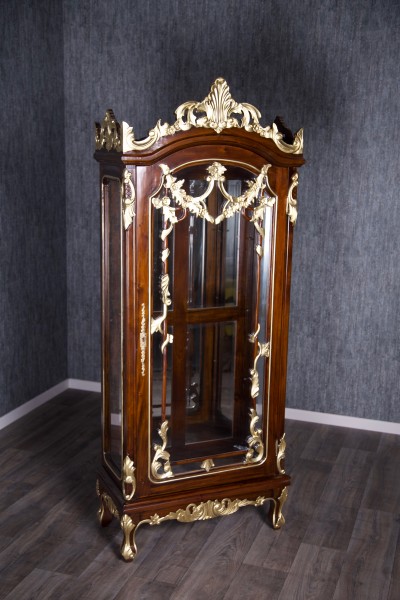 Barock Vitrine , Repro-Antik-Design, Mahagoni massiv holz, ausgefallen exclusive 