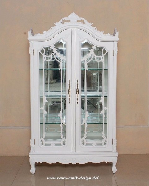 Repro Antik Design GmbH & Co. KG, Barock Vitrine French 2-türig RCB 022 2D, antik massiv mahagoni